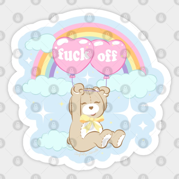 F*ck Off Teddy Bear Sticker by awfullyadorable